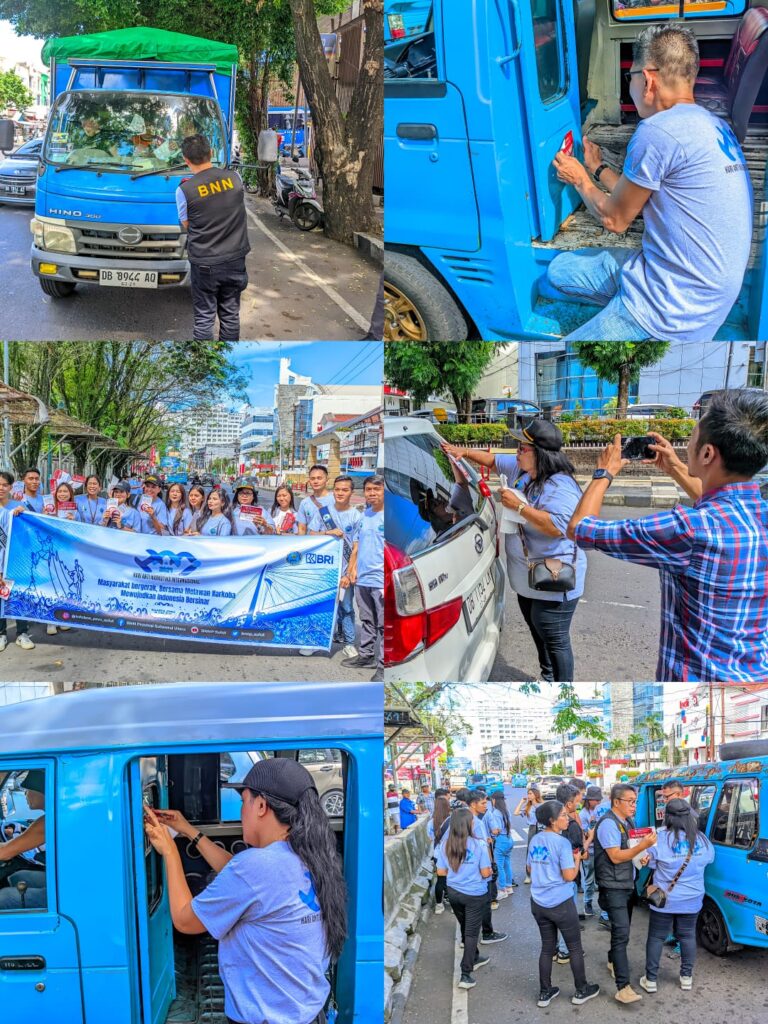 Begini BNNP Sulut Peringati HANI, Turun ke Jalan, Kampanye: “Mari Bergerak Perangi Narkoba!”