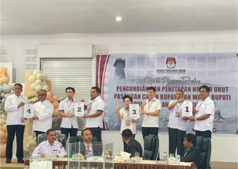 Pengundian dan Penetapan Nomor Urut Calon Bupati dan Wakil Bupati 2024