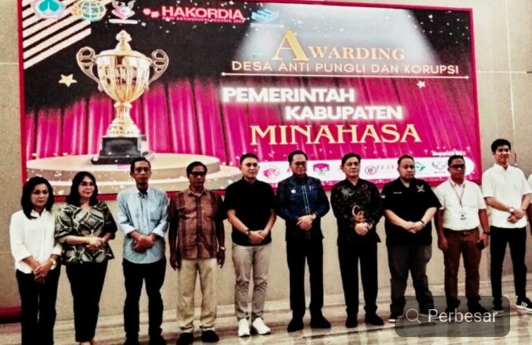 Pemkab Minahasa Sabet Award Desa Bebas Pungli dan Korupsi